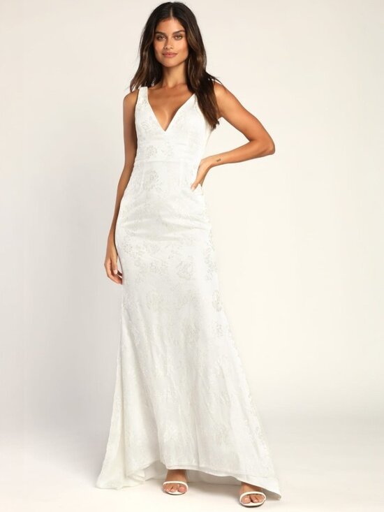Lulus Dresses & Skirts - Lulus Made for Forever White Lace Mermaid Maxi Dress NWT